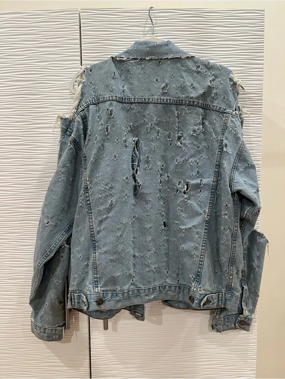 Carmar Light Blue Distressed Oversized Denim Jacket